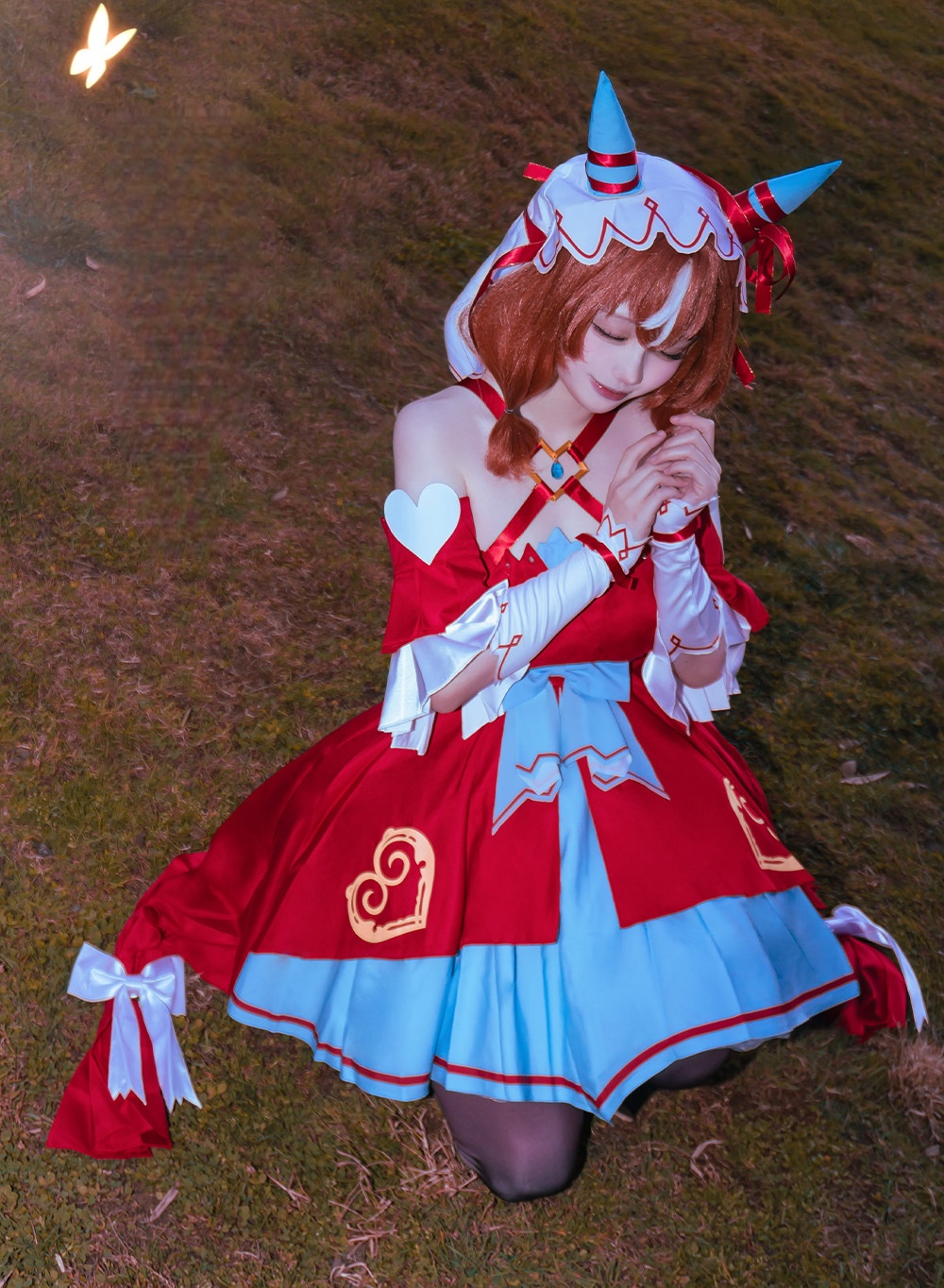 Umamusume Pretty Derby Still in Love Cosplay Costume  Red Kawaii Lolita Dress