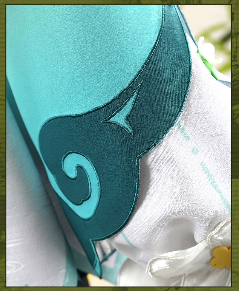 Genshin Impact Game Yaoyao Cosplay Costume Listening to the Rain and Bamboo Uniform Sweet Dress 