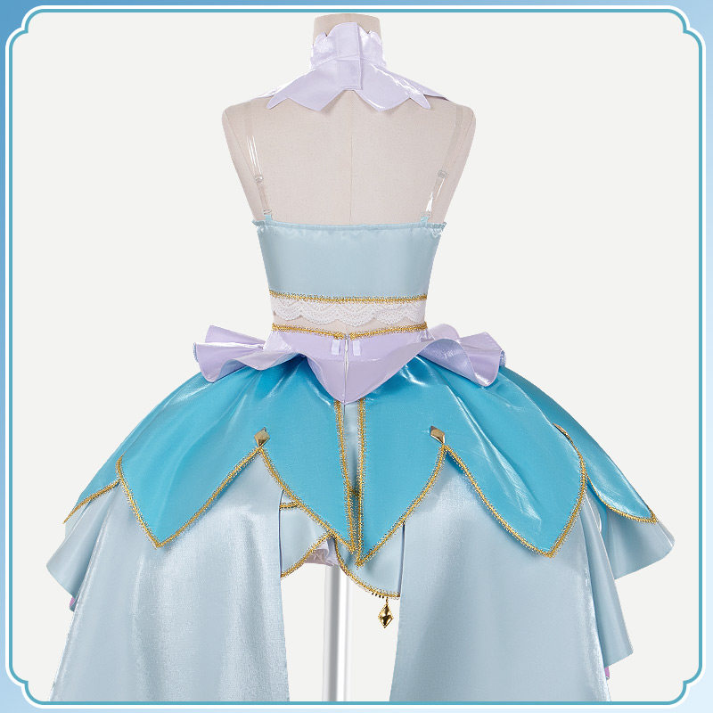 Cure Eclair Anime Star Detective Precure! Cosplay Costume Sweet Light Blue Lolita