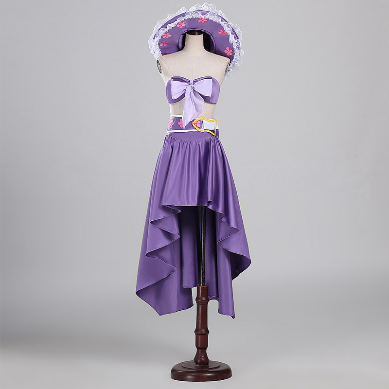 One Piece Nico Robin Cosplay Costume Purple Dress 