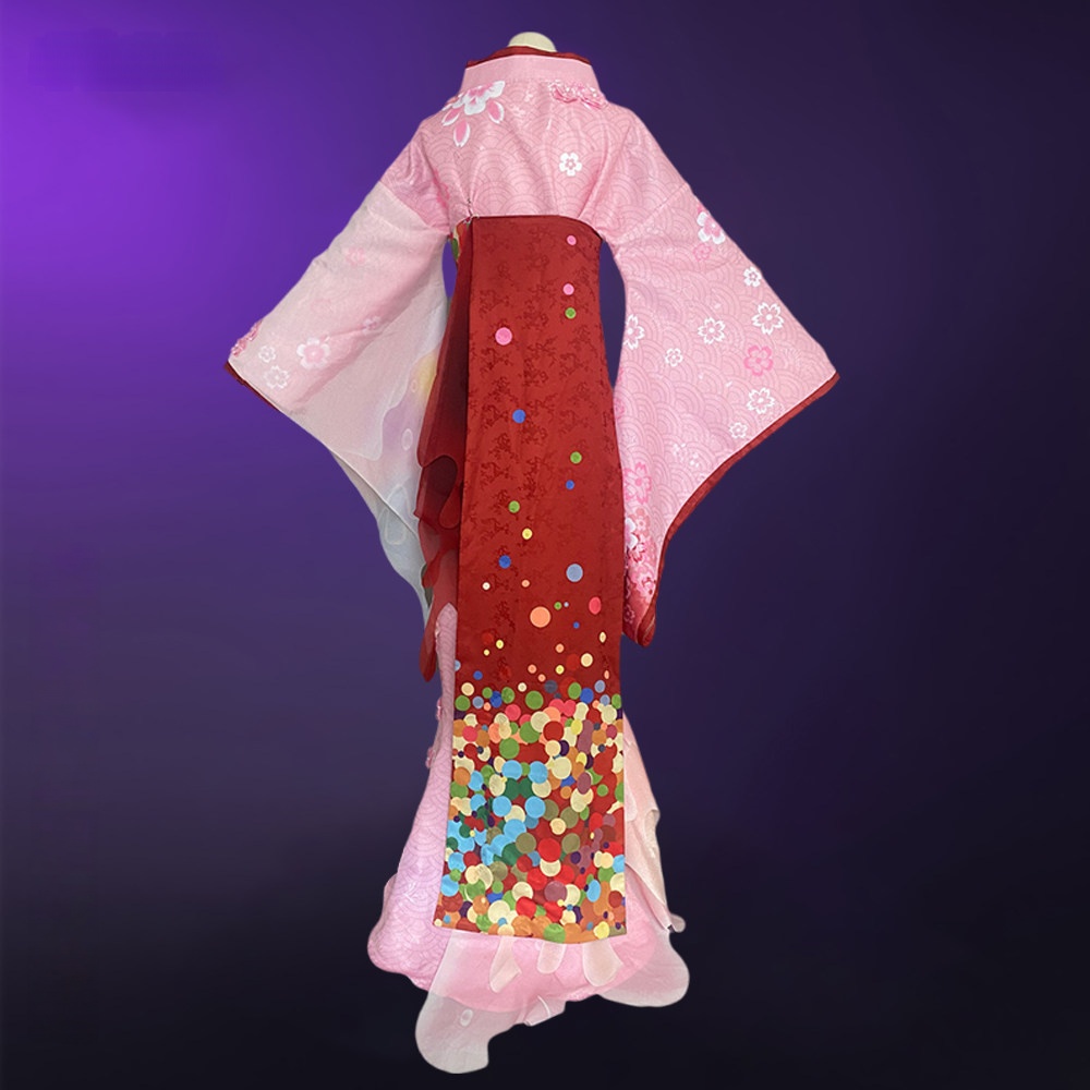 Identity V Geisha Michiko Pink Long Dress Cosplay Costumes