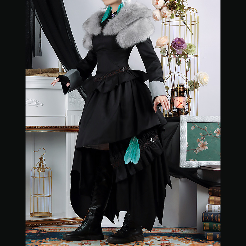 Final Fantasy 14 Y'shtola Black Dress Uniform Cosplay Costume Halloween