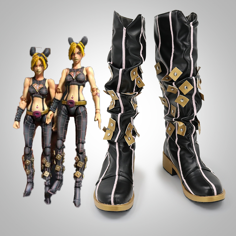Jojo'S Bizarre Adventure: Stone Ocean Cujoh Jolyne Black Shoes Cosplay Boots
