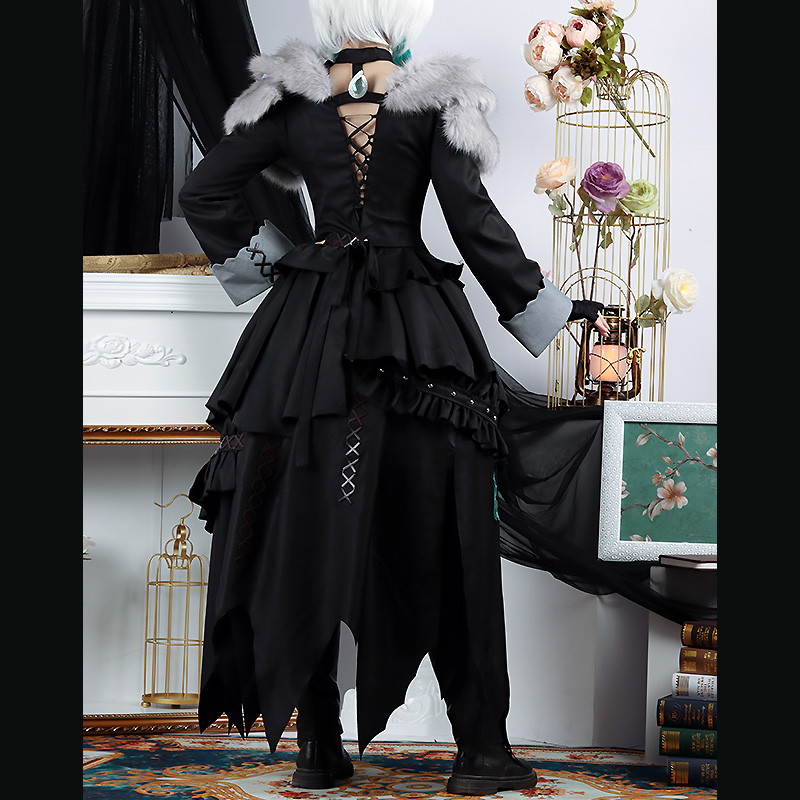 Final Fantasy 14 Y'shtola Black Dress Uniform Cosplay Costume Halloween