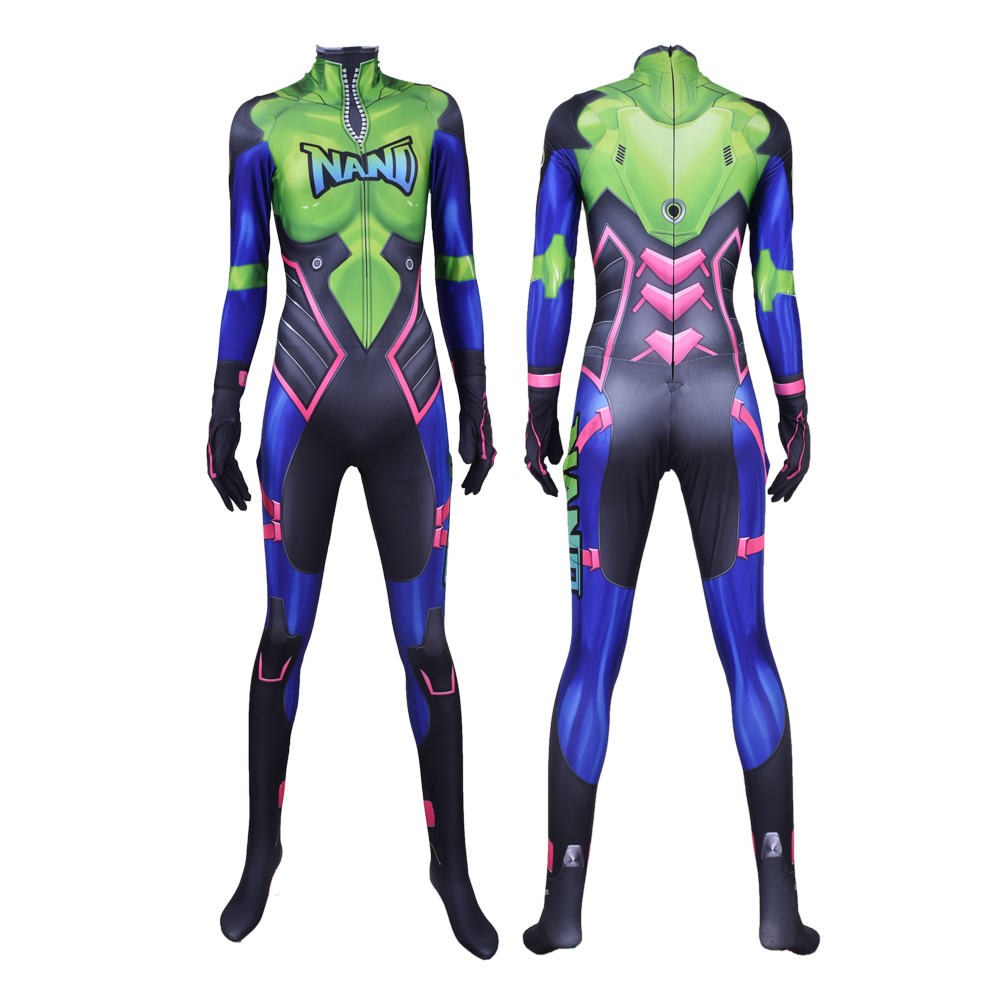Overwatch OW D.Va DVA Nano Cola Skin Hana Song Cosplay Costume Only Jumpsuit
