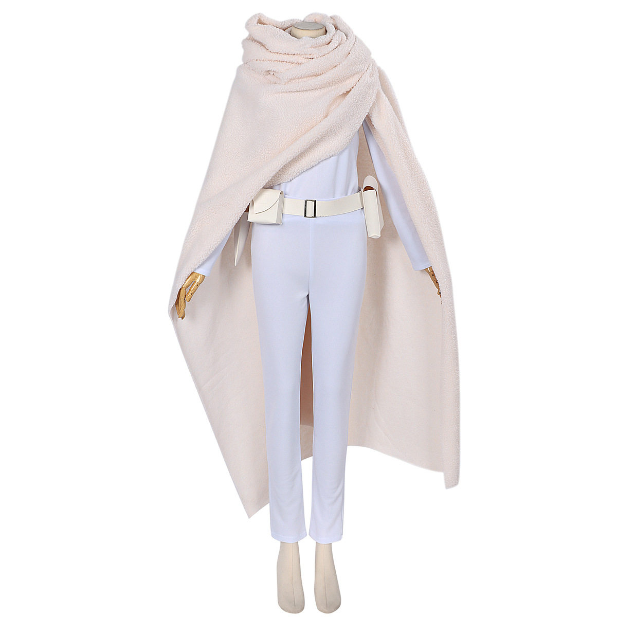 Padme Amidala White Battle Jumpsuit Cape Set Budget Friendly Outfit Women Halloween Carnival Party Cosplay Costume