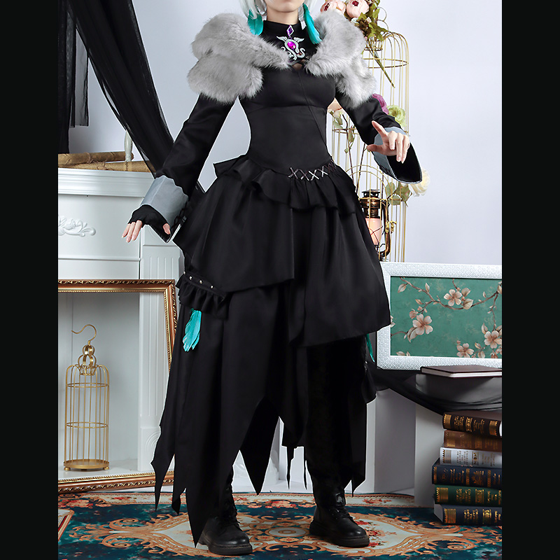 Final Fantasy 14 Y'shtola Black Dress Uniform Cosplay Costume Halloween