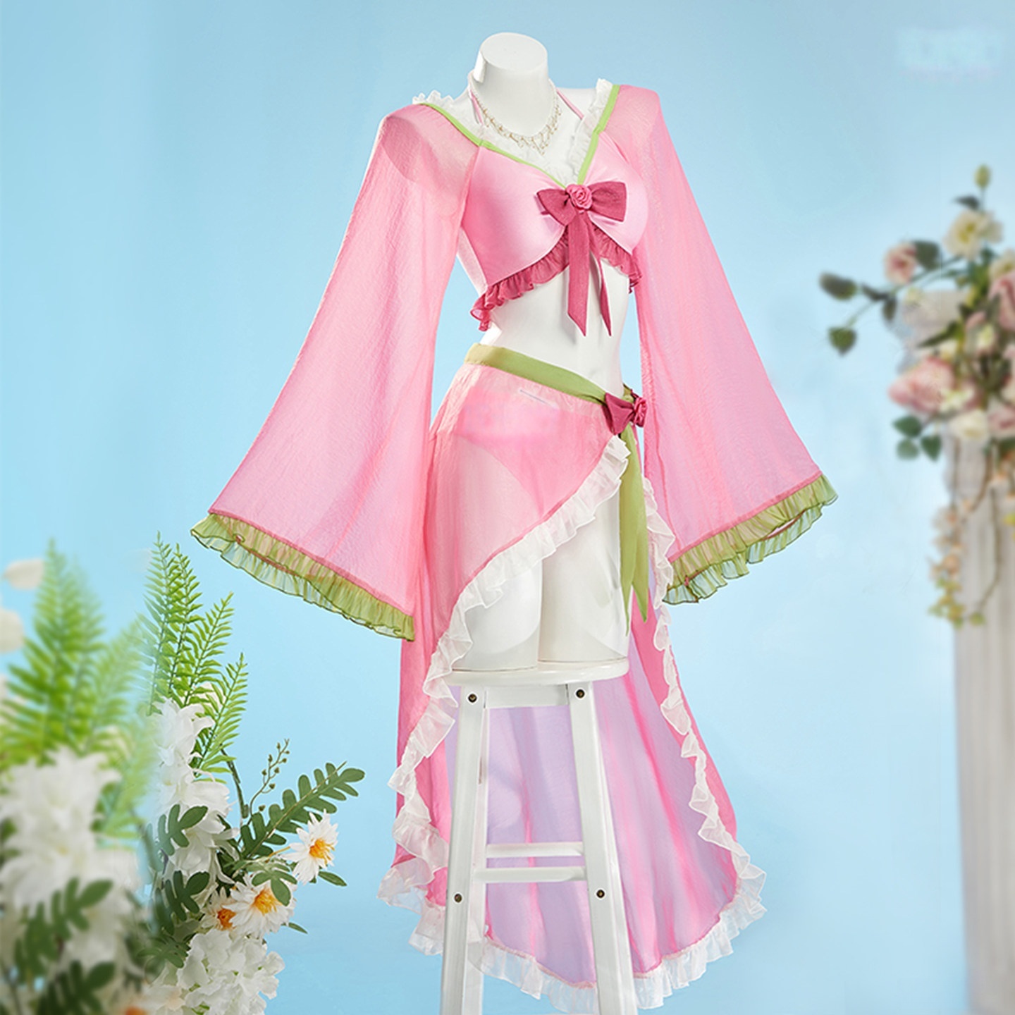The Apothecary Diaries  Maomao Cosplay Costume Pink Girl Sweet Swimsuit 