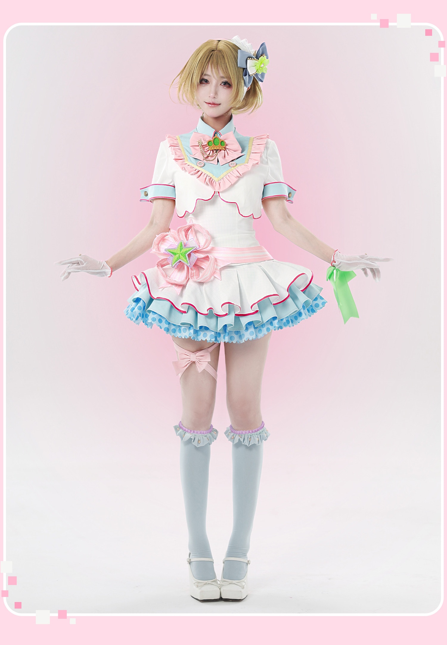 Love Live! Hanayo Koizumi μ's 20th Birthday Card Cosplay Costume 