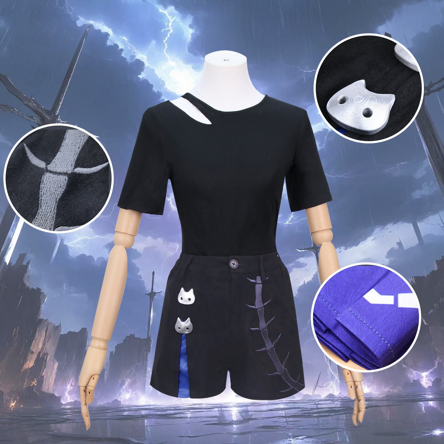 Honkai Star Rail Little Cat Acheron Cosplay Costume