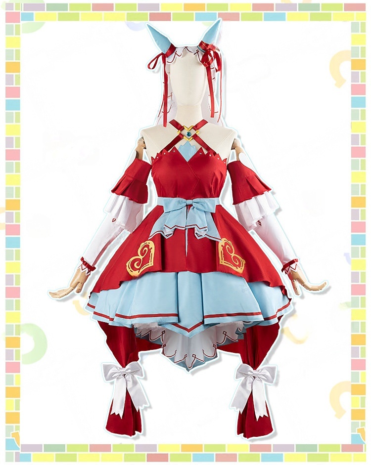 Umamusume Pretty Derby Still in Love Cosplay Costume  Red Kawaii Lolita Dress