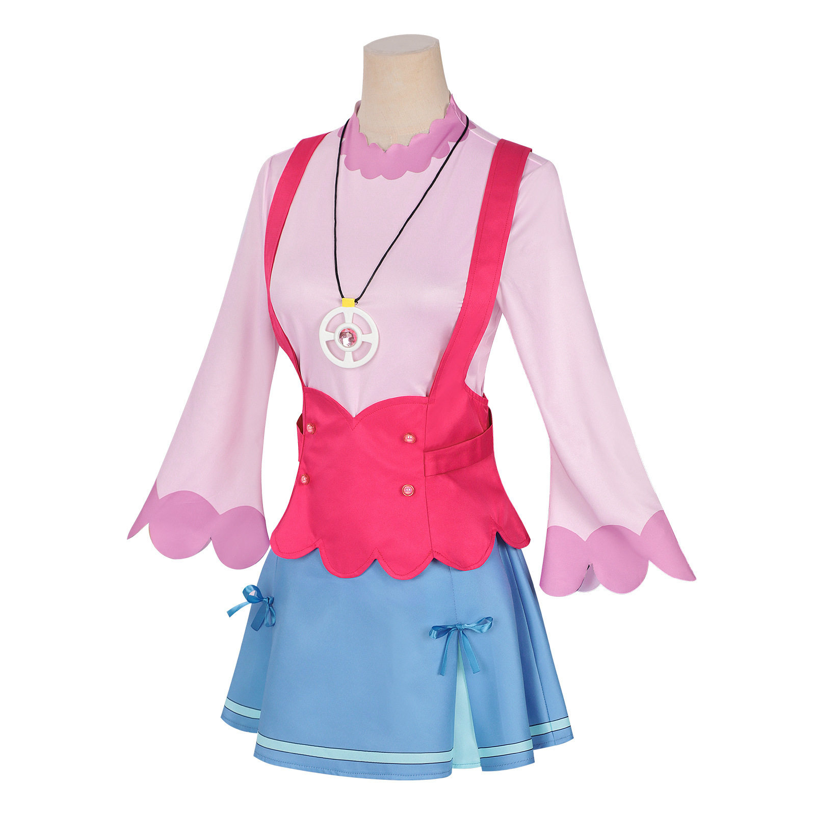 Star Detective Precure Akechi Anna Daily Cosplay Costume Dress Pink Hat Accessories 