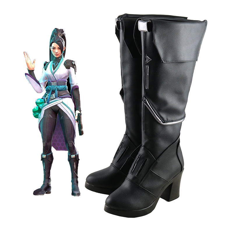 Valorant Sage Black Shoes Cosplay Boots