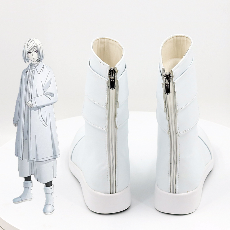 Anime Akudama Drive Cutthroat White Cosplay Shoes Boots
