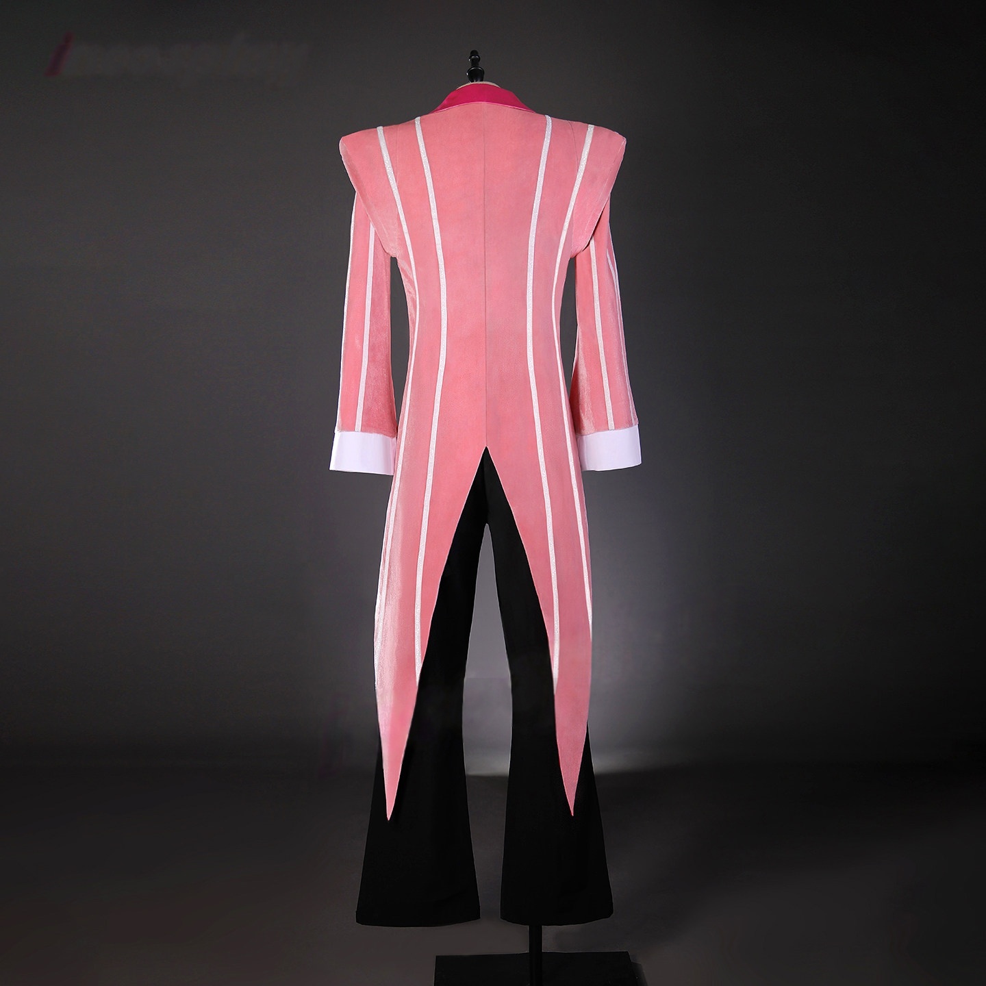Hazbin Hotel Alastor Cosplay Costume Radio Demon Pink Suit Uniform