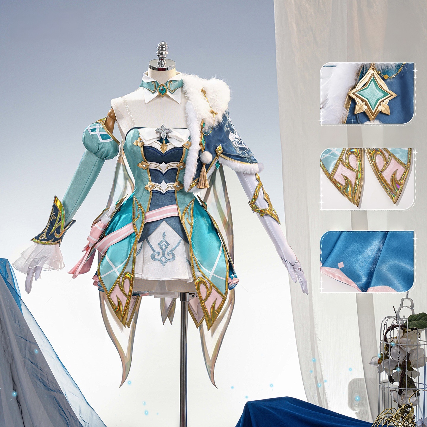 Game Genshin Impact Vesna Cosplay Costume Snezhnaya Druzhna 