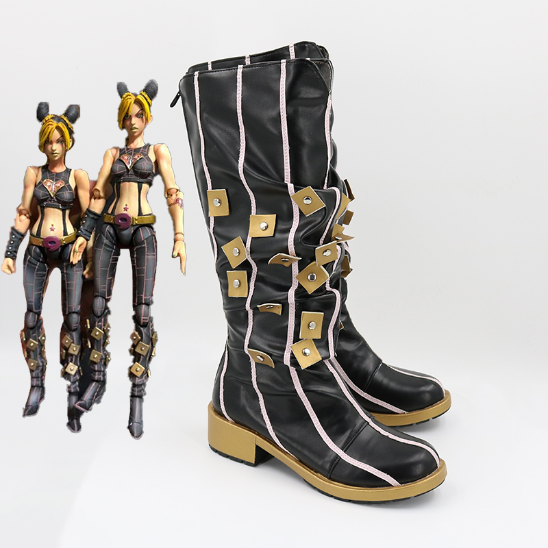 Jojo'S Bizarre Adventure: Stone Ocean Cujoh Jolyne Black Shoes Cosplay Boots