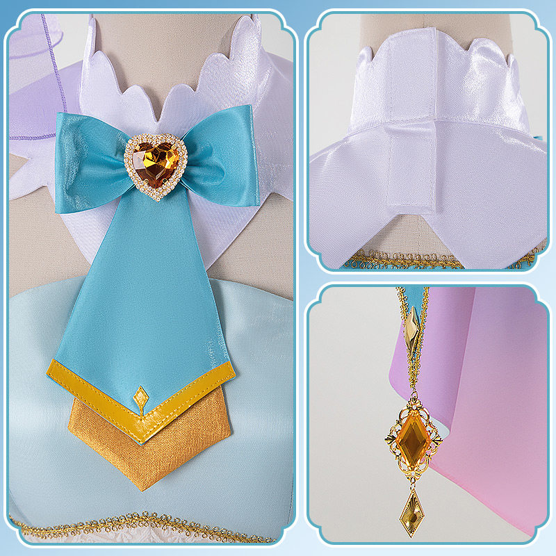 Cure Eclair Anime Star Detective Precure! Cosplay Costume Sweet Light Blue Lolita