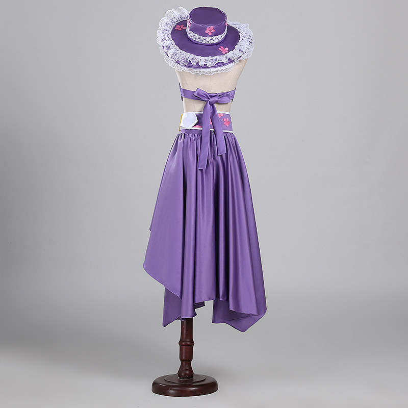 One Piece Nico Robin Cosplay Costume Purple Dress 