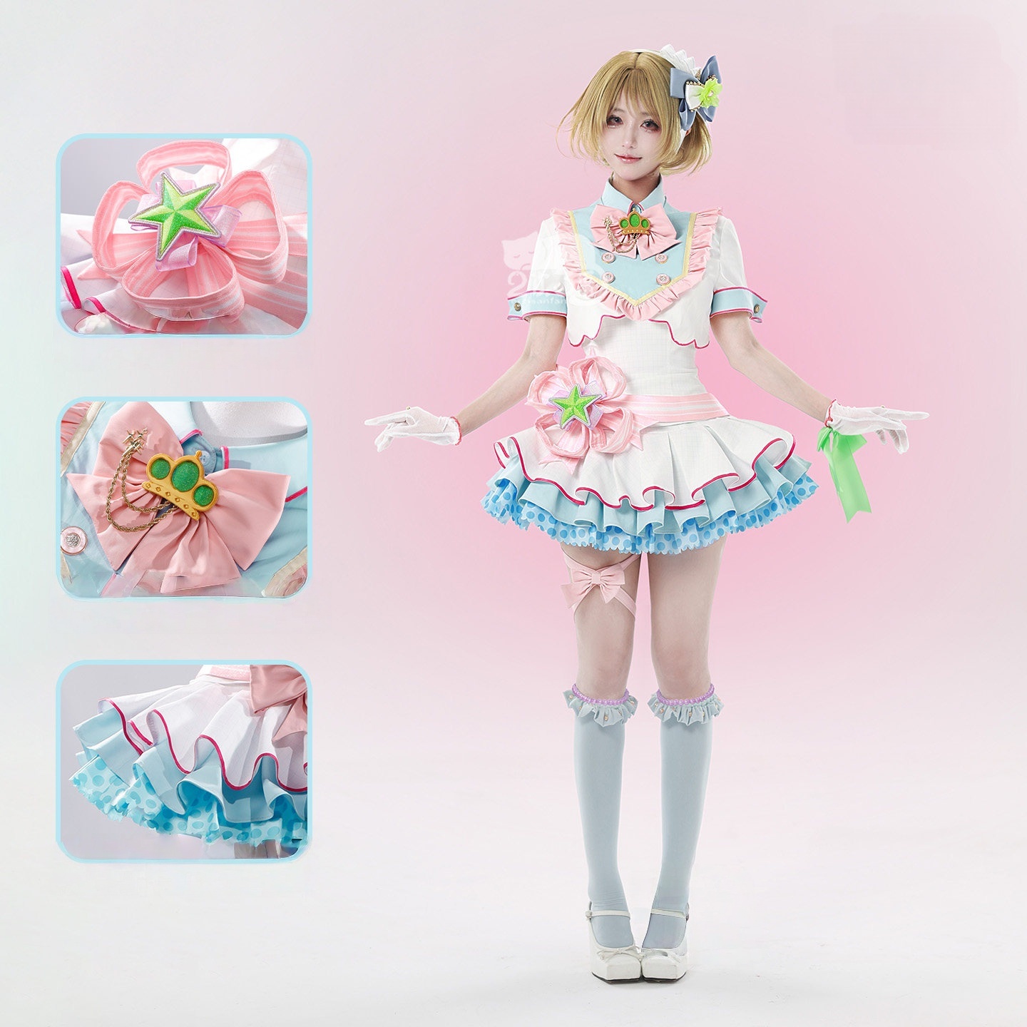 Love Live! Hanayo Koizumi μ's 20th Birthday Card Cosplay Costume 