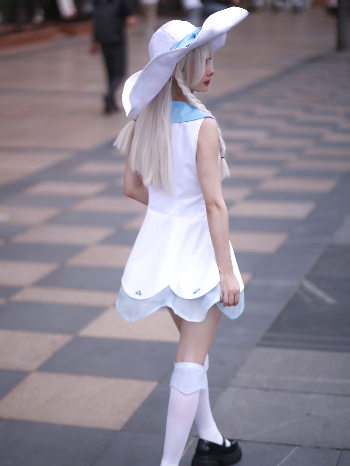 PM Lillie Cosplay Dress with hat and Socks Christmas Cosplay Costume