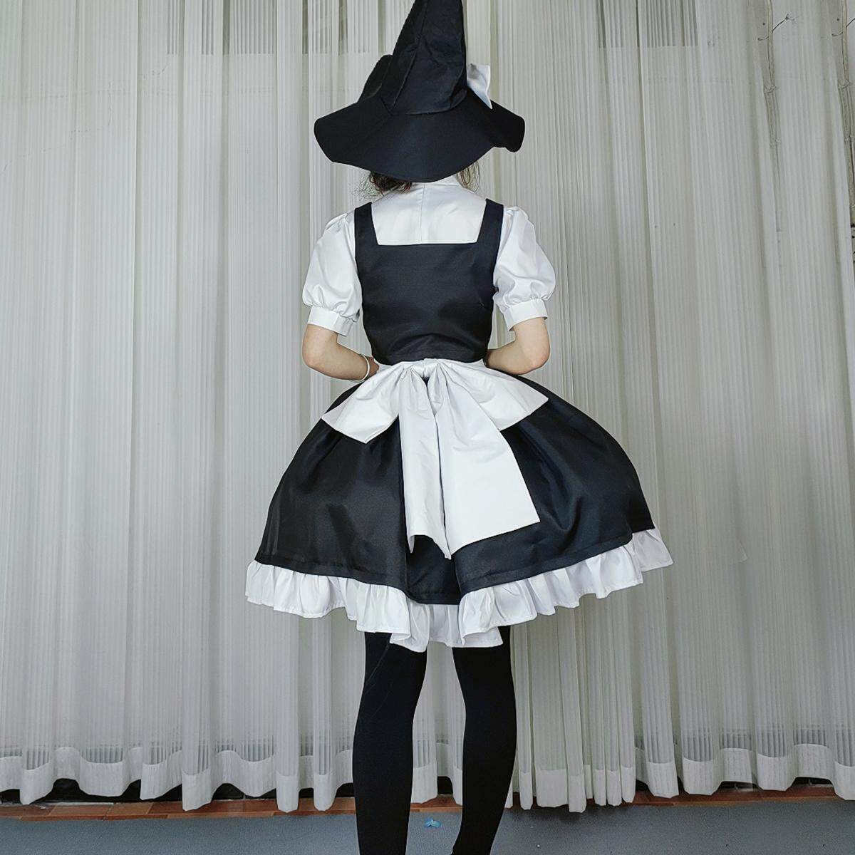 TouHou Project Kirisame Marisa Maid Dress Cosplay Costume Hat Uniform