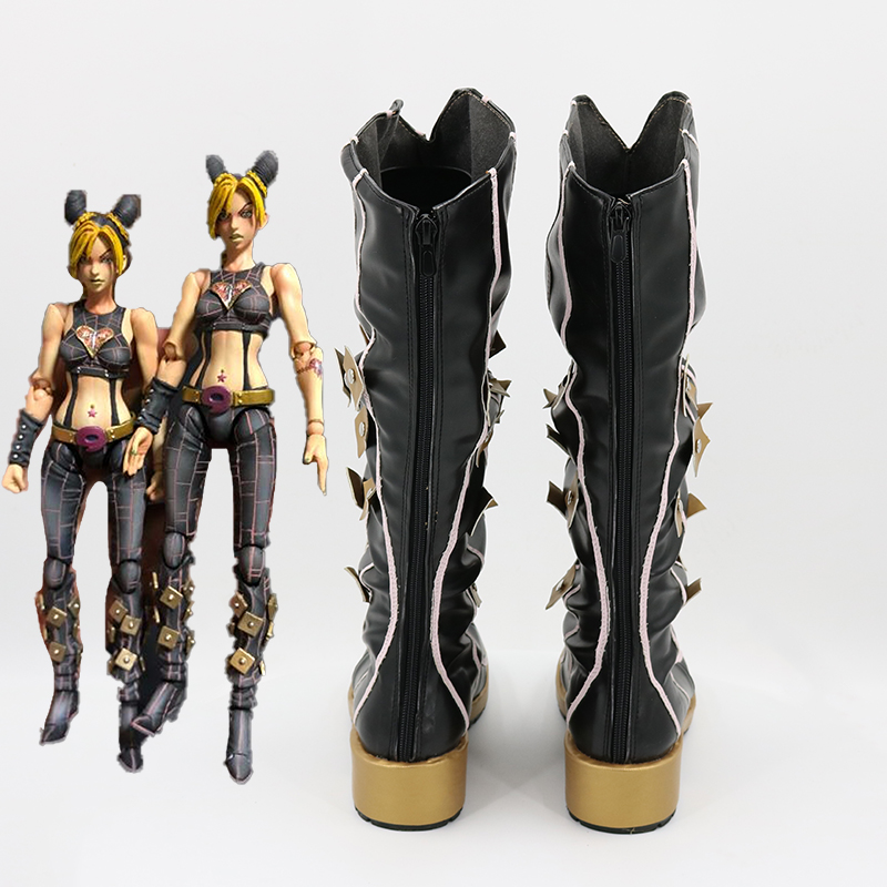 Jojo'S Bizarre Adventure: Stone Ocean Cujoh Jolyne Black Shoes Cosplay Boots