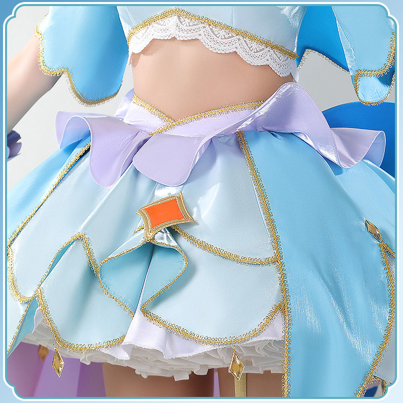 Cure Eclair Anime Star Detective Precure! Cosplay Costume Sweet Light Blue Lolita