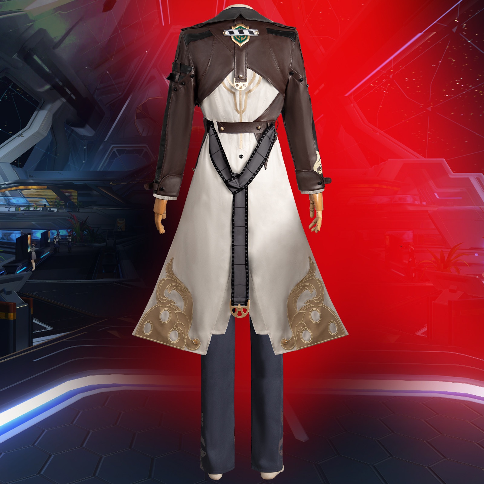 Honkai Star Rail Reca Cosplay Costume Mr. Reca PU Coat Gloves Uniform Outfits Halloween