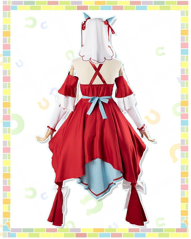Umamusume Pretty Derby Still in Love Cosplay Costume  Red Kawaii Lolita Dress