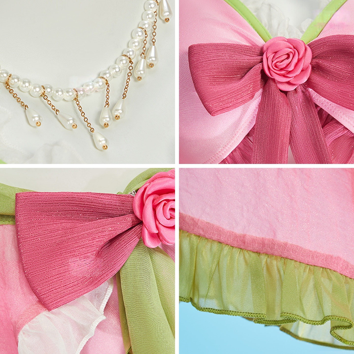 The Apothecary Diaries  Maomao Cosplay Costume Pink Girl Sweet Swimsuit 