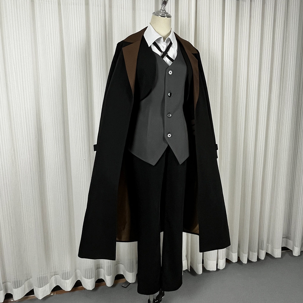 Bungo Stray Dogs Nakahara Chuuya Cosplay Costume Trench Coat Hat Uniform Full Set