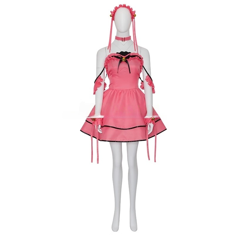 Date A Live Tokisaki Kurumi Nightmare Pink Cat Cosplay Costume