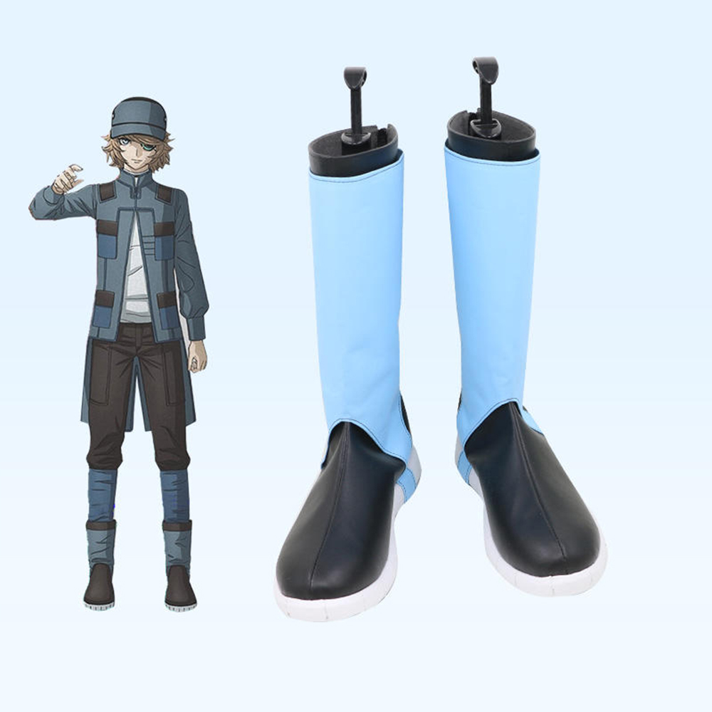 Akudama Drive Hacker Black Shoes Cosplay Boots