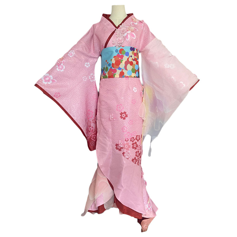 Identity V Geisha Michiko Pink Long Dress Cosplay Costumes