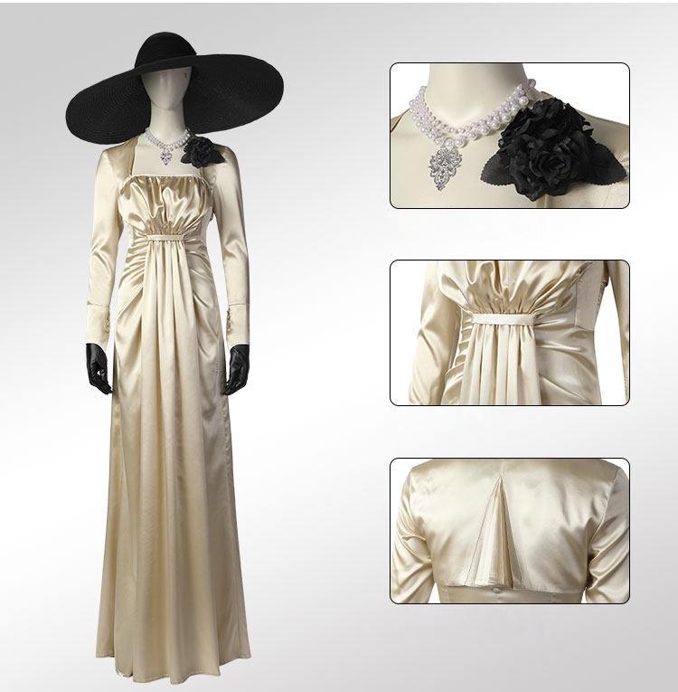 Resident Evil 8 Lady Dimitrescu Cosplay Costume Dress