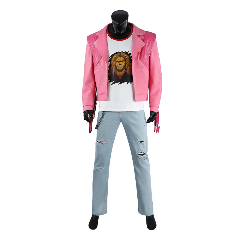 A Minecraft Movie Garrett The Garbage Man Garrison Pink Jacket Cosplay Costumes