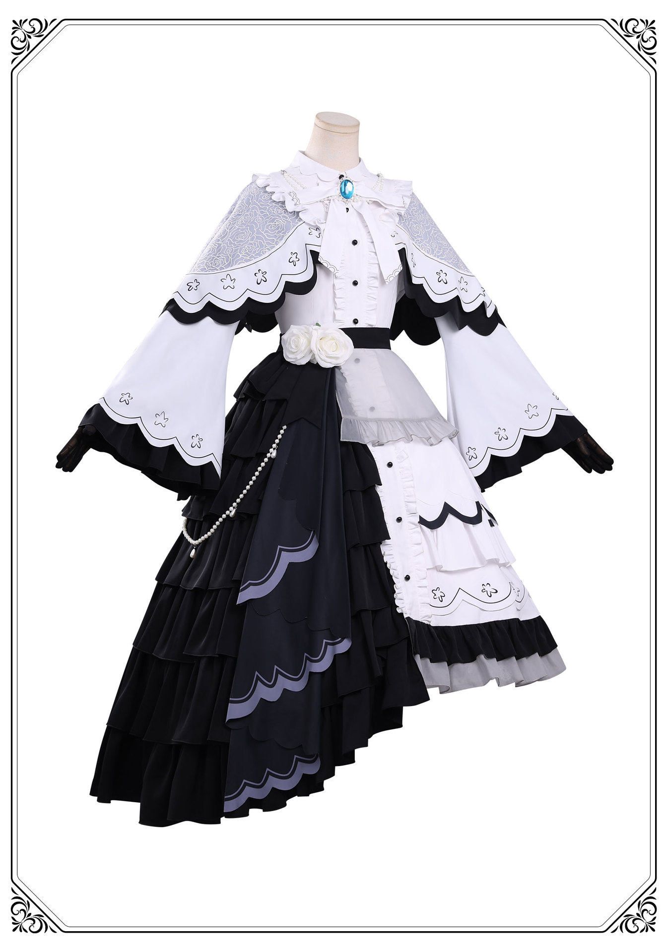 Magical Girl Witch Trials Yuki Tsukishiro Cosplay Costume White Lace Dress 