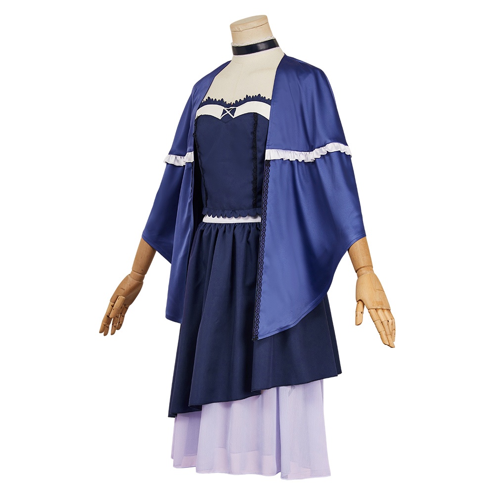 Summer Pockets Kamome Kushima Women Blue Dress Carnival Halloween Cosplay Costume