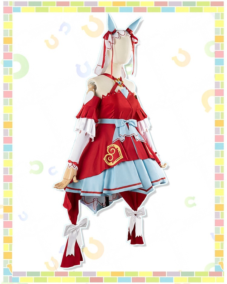 Umamusume Pretty Derby Still in Love Cosplay Costume  Red Kawaii Lolita Dress