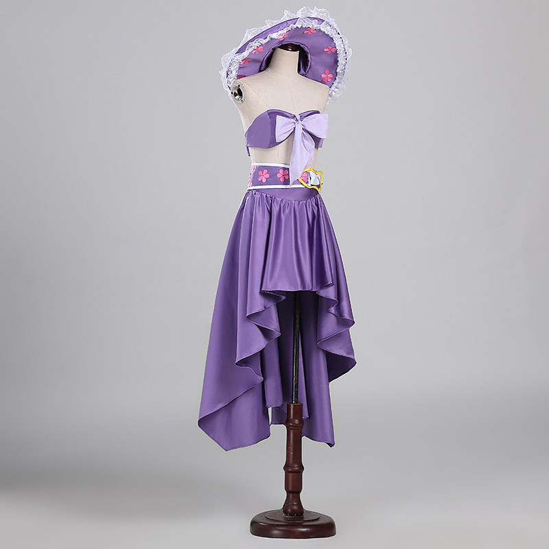 One Piece Nico Robin Cosplay Costume Purple Dress 