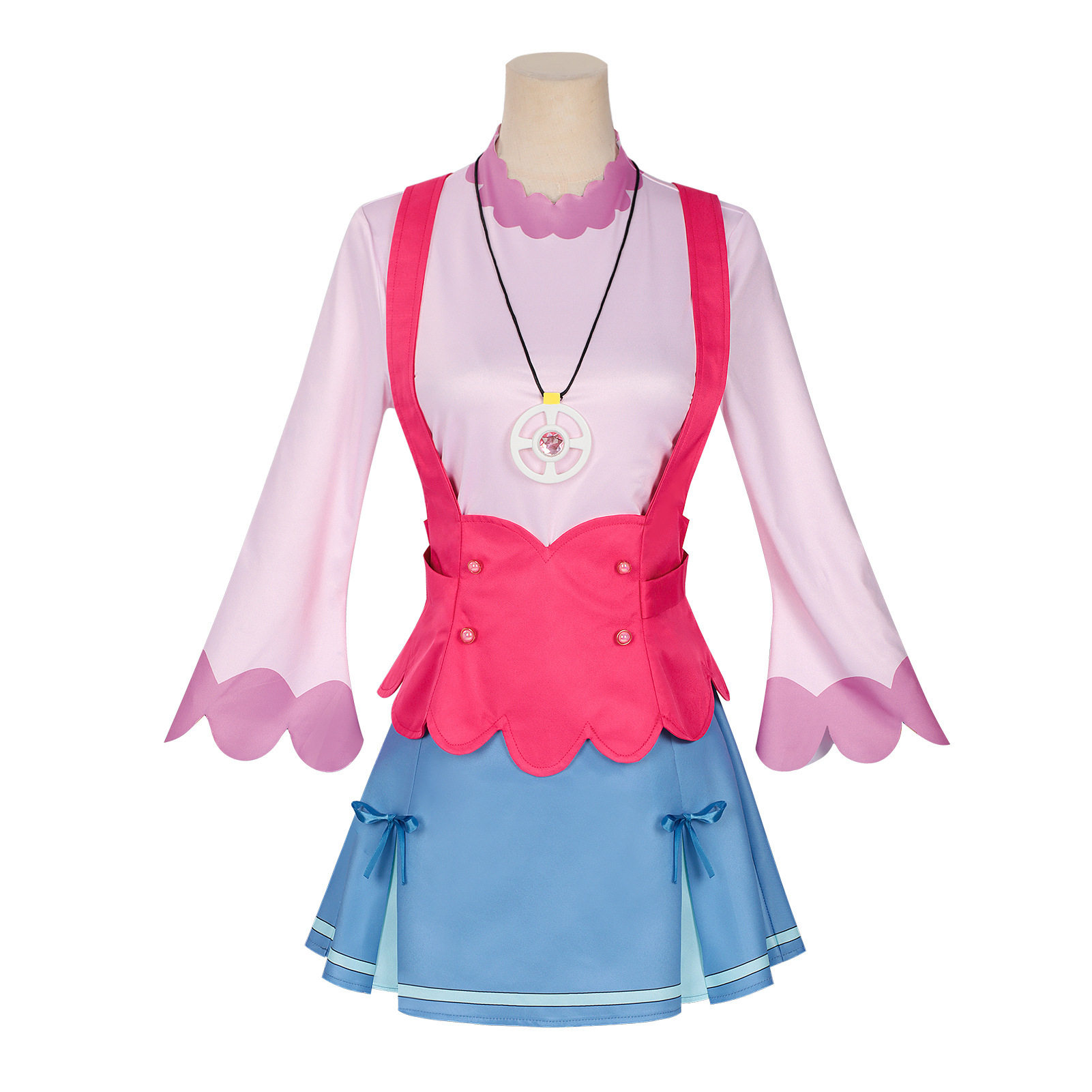 Star Detective Precure Akechi Anna Daily Cosplay Costume Dress Pink Hat Accessories 