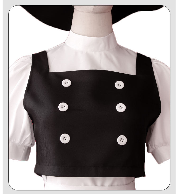 TouHou Project Kirisame Marisa Maid Dress Cosplay Costume Hat Uniform