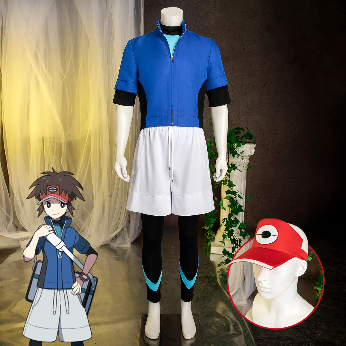 Pokemon Black and White 2 Nate Kyouhei Cosplay Costume