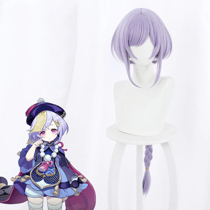 Game Genshin Impact QiQi Purple Braid Cosplay Wigs