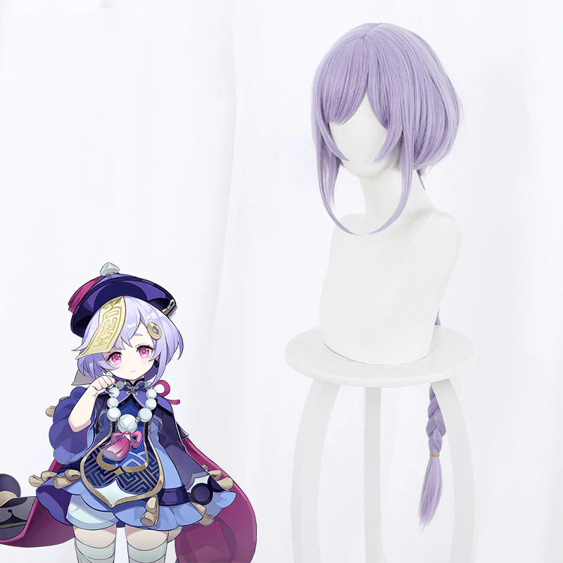 Game Genshin Impact QiQi Purple Braid Cosplay Wigs