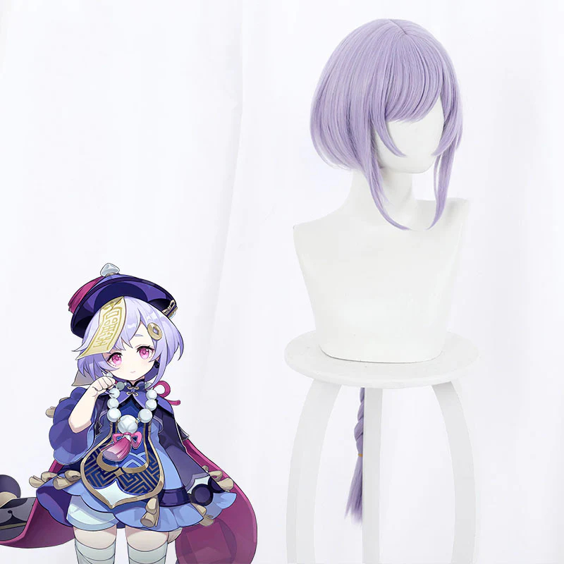 Game Genshin Impact QiQi Purple Braid Cosplay Wigs