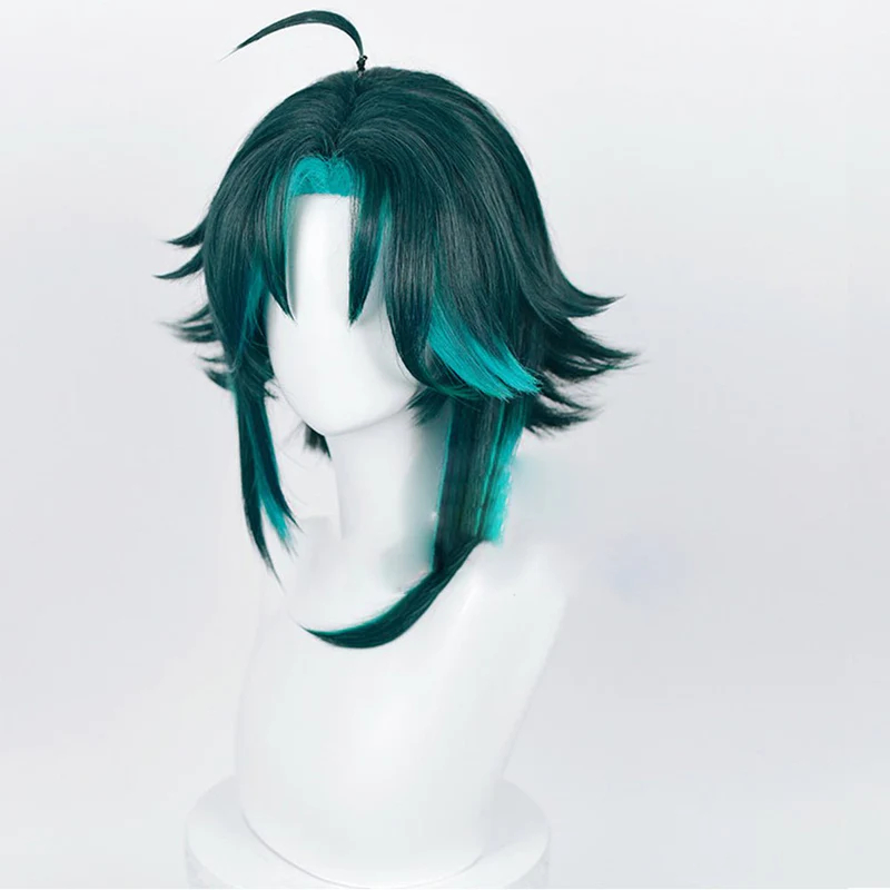 Genshin Impact Xiao Green Meduim Cosplay Wig