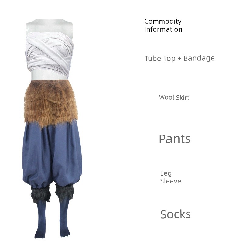 Anime Demon Slayer Man cosplay suit sex-turning Inosuke cospaly  Costume suit ,women's wig pig head cover