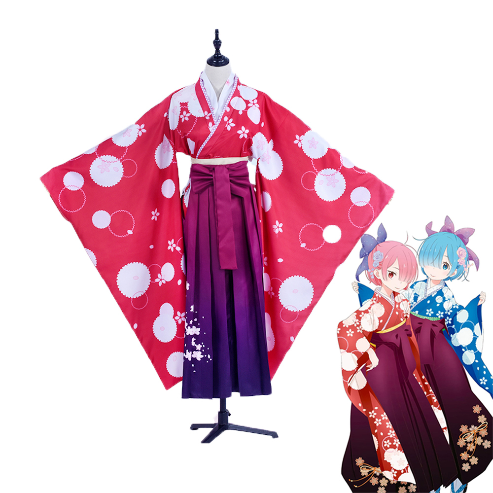 Re: Life In A DiffeRent World From Zero Rem Ram Kimono Cosplay Costume